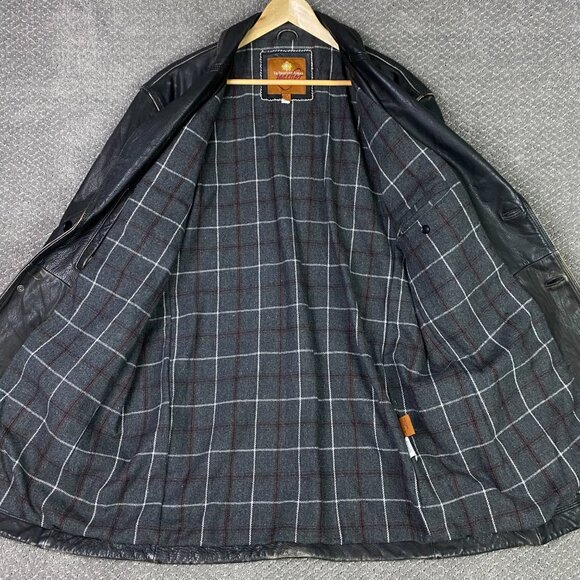 The Territory Ahead Leather Jacket Mens XLT Black Distressed Heavyweight XL Tall - Picture 8 of 16